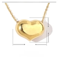 Vue détaillée d'un pendentif cœur doré de 25mm avec dimensions et poids de 4,3g inclus - VG471 Cœur Rond Doré