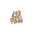 Spilla in smalto giallo con scritta No Bad Vibes su base in argento - C2013-3 NO BAD VIBES