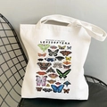 Detail of canvas tote bag featuring vintage Lepidoptera butterfly scientific illustrations - Butterfly Scientific Illustration-R62