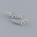 Modern S925 silver ear crawlers with sparkling micro-pave cubic zirconia spikes - 925 Silver / White Gold