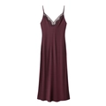 Robe nuisette élégante en satin violet avec dentelle col V et dos nu sexy - XS / Bordeaux