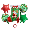 Set palloncini natalizi con calza di Babbo Natale, stelle e scritte Merry Christmas - Calza di Natale e Palloncini a Stella