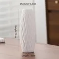 White ceramic vase with vertical ripple texture, 21cm height for modern home decor - Mulei (21cm)