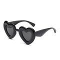 Lunettes de soleil polarisées mignonnes en forme de cœur, finition noir brillant - Monture Noir Brillant Verres Noirs