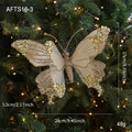 Decorazione natalizia a farfalla color champagne con glitter dorati, perle e clip - Oro Farfalla
