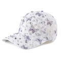 Berretto da baseball in pizzo bianco con farfalla viola e strass lucidi - Viola