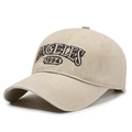 Gorra vintage beige con bordado negro Angeles 1994 en algodón lavado de alta calidad - Ajustable / Caqui