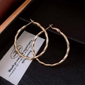 Minimalist twisted golden hoop earrings in a black jewelry box for an elegant look - 72# Silver Earring Post - Gold Twisted Hoop (Real Gold Plated)