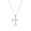 Gold cross necklace with white zircon micro-pave pendant measuring 3.2cm by 2.1cm - Gold White Zircon Cross (A760)