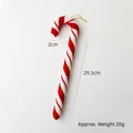 Large red and white striped Christmas candy cane hanging ornament with gold string loop - Medium Candy Cane