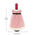 Pink velvet Christmas dress wine bottle cover with sizing dimensions 20cm by 22cm - Pink Velvet Strapless Dress Wine Bottle Cover