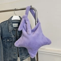 Sac à bandoulière violet en peluche en forme d'étoile avec texture douce en fausse fourrure - Violet
