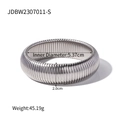 Silver wide snake texture stainless steel cuff bracelet with 2.0cm width dimensions - Silver (JDBW2307011-S)