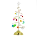 Albero di Natale a spirale dorata in metallo con gemme acriliche colorate per decoro natalizio - Albero in ferro diamanti multicolore grande