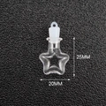 Mini star-shaped glass wishing bottle with white plug for DIY jewelry pendants 25x20mm - Transparent Star Bottle + Rubber Stopper