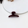 Close-up of a small burgundy jelly hair claw clip showing glossy acrylic texture and finish - Jelly Mini Claw - Straight Wine Red