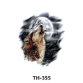 Waterproof temporary tattoo featuring a howling wolf under moonlight, model TH-355 - Th-355 / 210*148mm