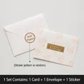 Minimalist white greeting card with orange geometric heart and gold Best Wishes seal - Style C - HK030 Flowing Years Series Card