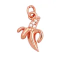 Charming rose gold plated peeled banana pendant featuring sparkling zircon micro-inlays - Banana / Rose Gold