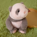 Peluche di panda rosa e grigio in posizione seduta con pelliccia morbida e tag - 20cm Stile Seduto (Rosa Grigio)