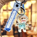 Creative liquid astronaut keychain with blue wrist strap and transparent spacer toy - Blue Ocean Astronaut - Girl Figure