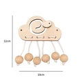 Cloud-shaped wooden busyboard pendant for sensory baby gym with cotton rope details - Cloud Bird Slider