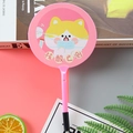 Pink cartoon Shiba Inu fan-shaped ballpoint pen with 'Already Tested' design - Mask Animal Pink
