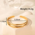 Poliertes goldfarbenes zweischichtiges Edelstahl-Armband mit Maßangaben im Bild - Doppellinie Einfach / Gold