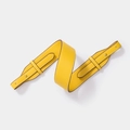 Litchi pattern bright yellow leather wide shoulder strap with silver studs for bags - Yellow Webbing with Gold Buckle