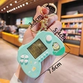 Mint green mini game console keychain with cute bee design and white buttons - Large Green Cartoon Controller Game Console