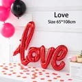 Red cursive Love script foil balloon 65x108cm for romantic proposal scene decor - Cursive LOVE Script Red (2PCS)