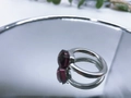 Silver stainless steel ring featuring a radiant fuchsia square zircon on a mirror surface - Silver Base: Feb-Purple