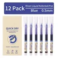 Stylos rollers à encre bleue 0,5 mm lot de 12 avec grande capacité et séchage rapide - Boîte de 12 / Bleu