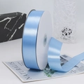 Single roll of 2.5cm light blue satin polyester ribbon for elegant gift box wrapping - 91m / 20# Aqua Blue