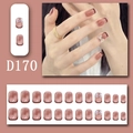 Detailansicht der Kunstnägel mit 3D-Schleifen und rosa French-Tip-Farbverlauf - Transparent Rosa Bohnenpaste Schmetterling (D170)