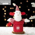 Christmas reindeer gift jar with red polka dots and soft plush elk plushie, 21x26cm size - Red Polka Dot Reindeer Jar