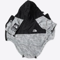 Veste imperméable à capuche pour chien, noir et camouflage gris avec cordon de serrage - S / Camouflage Gris