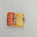 Manual egg cracker tool set with orange and yellow plastic handles and metal clips - 2pcs Pack/Bagged / Yellow+Orange