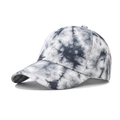 Detailed view of the gray and white tie-dye canvas fabric texture on this baseball cap - Adjustable / Grey White Tie-Dye (15)