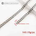 Flat metal crossbody bag chain strap in silver finish with 9.5x13mm links - H13NK-2.5x9.5x13mm / Silver
