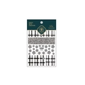Stickers à ongles FANSIDE FS-010 avec motif à carreaux noir et blanc et fleurs fines - Style de Camélia et Plaid en Relief 3D (FS-010)