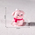 Miniatur-Schweinchen-Figur mit rotem Schal für DIY-Winter-Mikrolandschaften und Deko - 3# Kleines Schwein