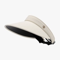 Chic beige foldable sun visor hat with black UV coating and adjustable back strap - Adjustable / Beige (23H033)