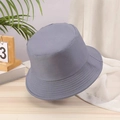 Detail shot of light grey cotton bucket hat featuring high-quality twill fabric texture - One Size / Gray