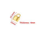 Golden heart padlock pendant for DIY jewelry, 22.5x15x4mm polished stainless steel charm - Polished Curved Lock Pendant 15x22.5mm / 18K Gold