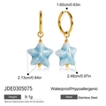 Detaillierte Größenangaben für Seestern-Ohrringe aus 18K Gold-Edelstahl mit blauer Keramik - Blauer Seestern-Stil (JDE0305075)