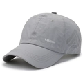 Dark grey quick-dry mesh baseball cap with laser-cut vents and Fashion logo text - Light Gray