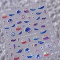 Adesivi per unghie olografici Underwater Party M-343 con balene e creature marine - Festa Sottomarina (M-343)