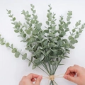 Dark Green-Frosted White Single Stem (Approx 38cm)