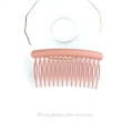 Minimalist matte pink 15-tooth round hair comb clip for elegant styling and fixing - Round 15 Teeth / Shell Pink